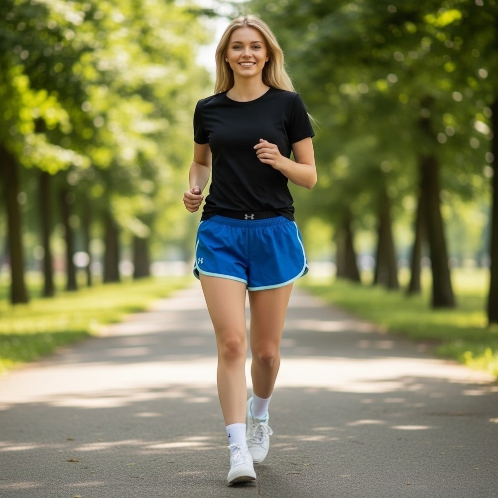 Under Armour Womens Fly By Running Shorts Blue Aqua Medium Loose Fit Athletic